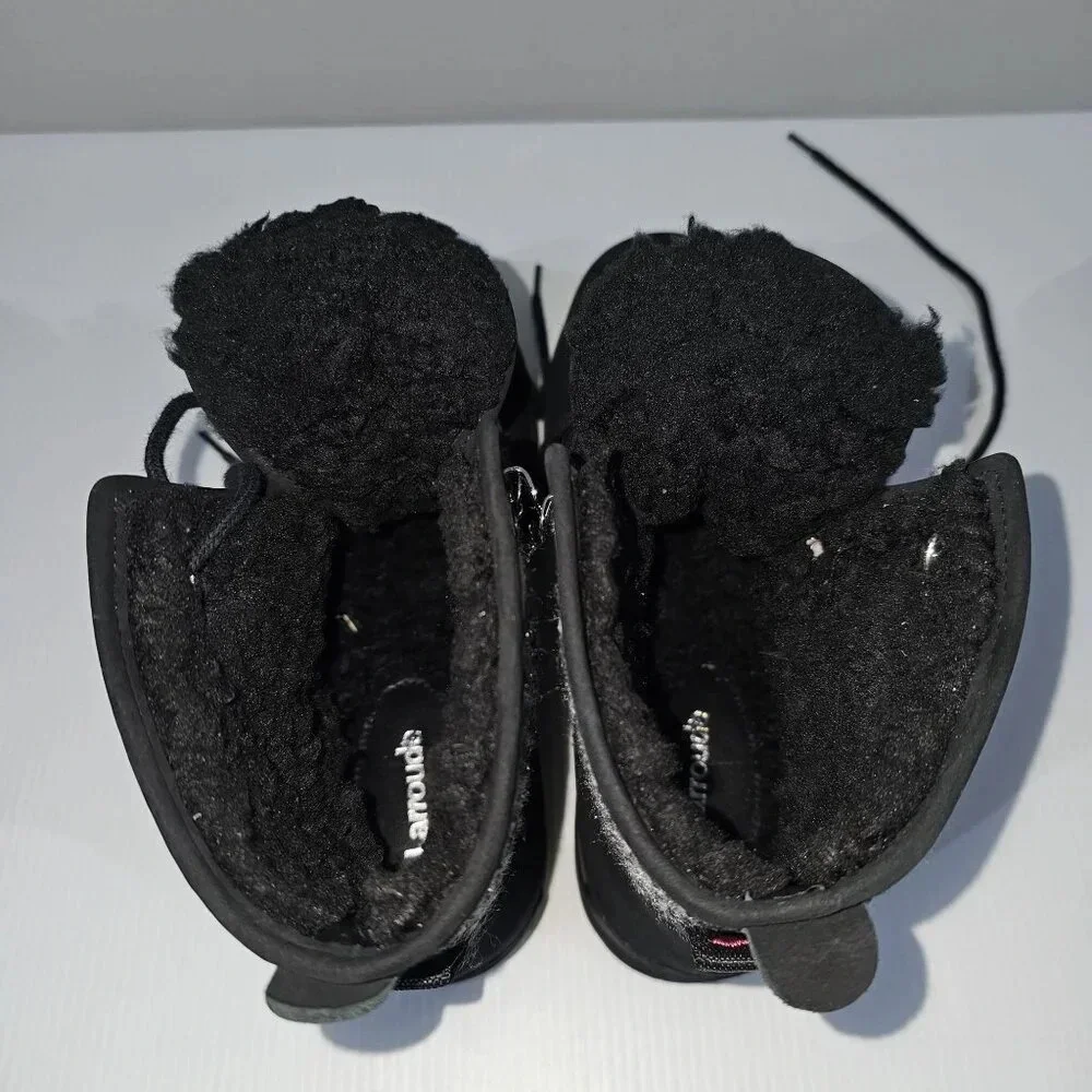 Larroude Black and White Tweed Lace-Up Ankle Booties - Picture 8 of 12